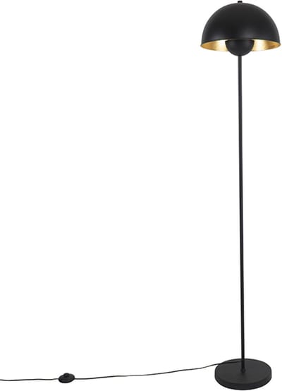 QAZQA magnax - Industriele Vloerlamp | Staande Lamp - 1 lichts - H 160 cm - Zwart Goud - Industrieel - Woonkamer | Slaapkamer