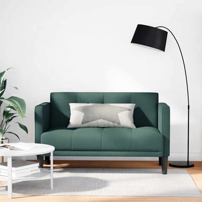 vidaXL - Loveseat - Bank - Donkergroen - 111 - cm - Stof