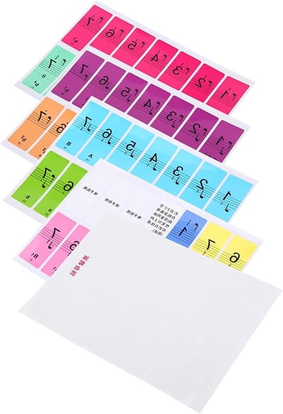 Multicolor 88 toetsen piano toetsenbord stickers - gemakkelijk leren van notities, geen residu, betaalbaar