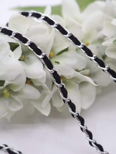 Zonnebril koord - Zilver/Zwart Gevlochten brilkoord - Hoge Kwaliteit - Brillenkoord Zilver/Zwart | SUNNY CORDS