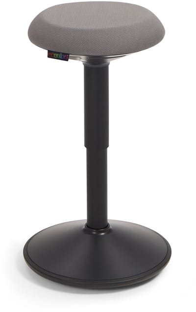 Wobblez® Savvy Wiebelkruk - in hoogte verstelbare bureaukruk van 40-60 cm - Antraciet zitting Zwart frame