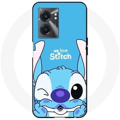Coque Realme V23 stitch cute ohana stitch bleu front bleu