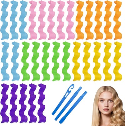 30 stuks hittevrije krulspelden voor lang haar, perfecte krullen zonder hitte, ideaal voor slapen en stylen van alle haartypes
