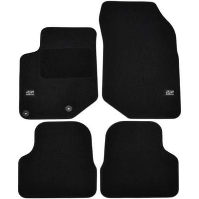 Logo Tapis De Sol Noir Velours Sur Mesure Pour Peugeot 208 Depuis 2019 4pcs, Base Antidérapante, Tapis conducteur renforcé