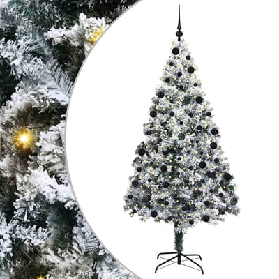 vidaXL - Kunstkerstboom - Wit - 210 - cm - PVC - en - Staal - en - Kunststof