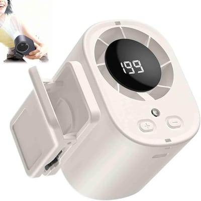 KZQ Draagbare Autoventilator Met Clip Usb Oplaadbaar Mini Koelventilator Led Display 360 Graden Draaibaar 199 Snelheden Wit Voor Auto En Thuis