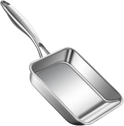 Roestvrijstalen Koekenpan - Nonstick Pan - Buiten Koken - 3-laags Materiaal - 19x16x4cm - Meerkleurig