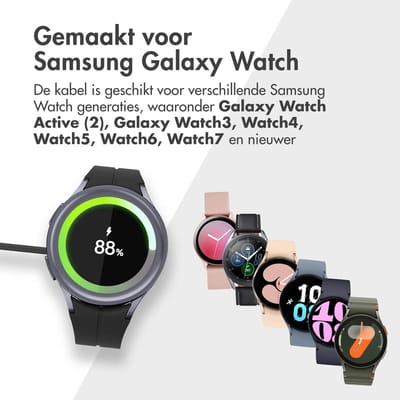 imoshion 2-in-1 USB-C & USB-A oplaadkabel – Geschikt voor de Samsung Galaxy Watch - 2 meter - Zwart