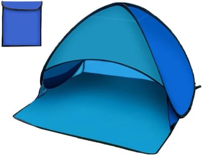 Strandtent - Zonnescherm Luifel - Buiten Ontspannen - Lichtgewicht Staal - 59 cm - Blauw