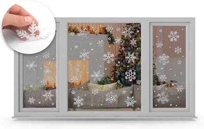 Q2P - Kerst Raamstickers - Zilveren Sneeuwvlokken - Sneeuwvlok - Zilver - Raamdecoratie - Stickers - Raamversiering - Kerst – 110 Stuks