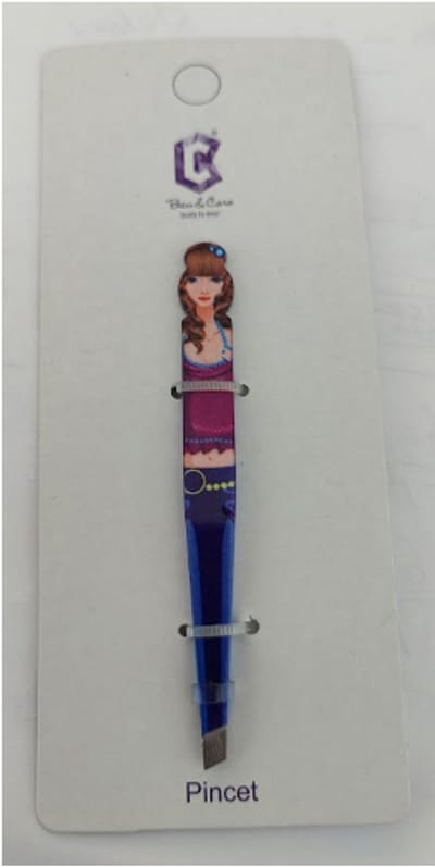 Beau & Caro - Luxe Pincet RVS - Print - Paars - Tweezer - Epileer Pincet