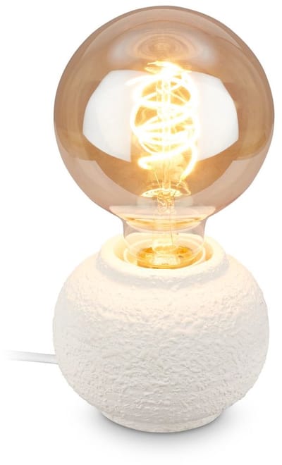 BRILONER Amba - Tafellamp Keramiek - E27 - slaapkamer lamp - Ø10cm - wit