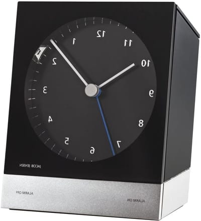 Radiowekker - Metaal Alarm - Slaapkamer Klok - Wijzerplaat Verlichting - 10 x 12 cm - Zwart
