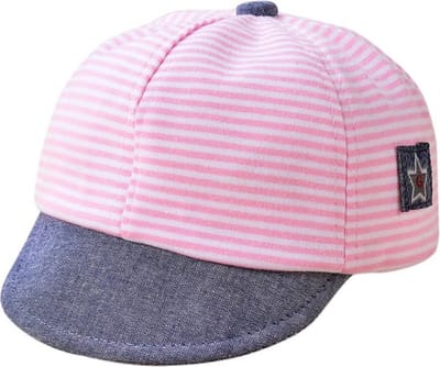 Baby petje verstelbaar | roze met wit | 42-48 cm | 6-18 M
