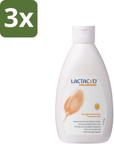 3 x Lactacyd – Verzorgende Wasemulsie – pH-vriendelijk – 300 ml - Intieme Wasemulsie - Verzorgende Wasemulsie - PH-vriendelijk - Melkzuur - Lactoserum