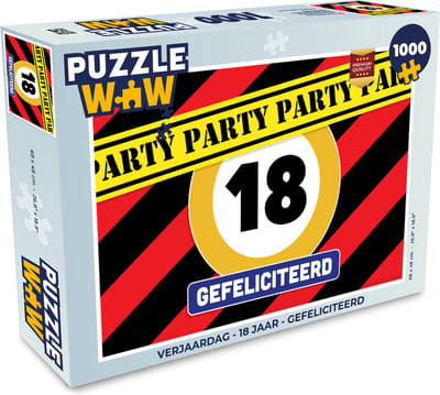 Puzzel Verjaardag - 18 Jaar - Gefeliciteerd - Legpuzzel - Puzzel 1000 stukjes volwassenen