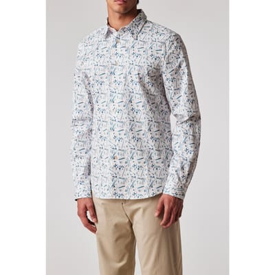 Paul Smith Ls Tailored Fit Shirt White Maat: L | Casual Overhemden Outlet | Heren | Wit