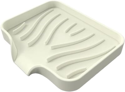 Zeepbakje - Zeephouder - Badkamer Organisatie - Afvoerkanaal - 12 x 10 cm - Gebroken wit