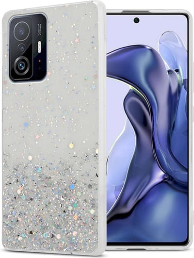 Cadorabo Hoesje geschikt voor Xiaomi 11T / 11T PRO in Transparant met Glitter - Beschermhoes van flexibel TPU silicone met fonkelende glitters Case Cover Etui