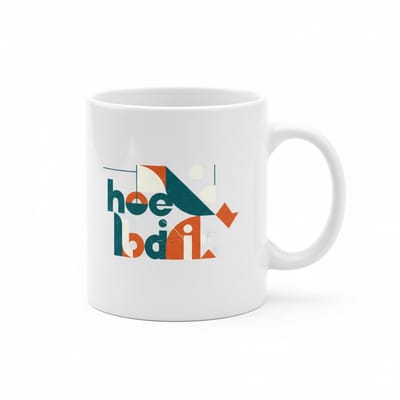 Hoe Badi Abstracte Typografie Mok – Moderne Artistieke Design Koffiemok – 330 ml Keramische Mok