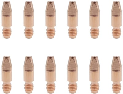 Dailygoods- Gaslassproeiers Set van 12 - M8 Contactpunten 0,8 mm - Rood T2-Koper - Voor MIG/MAG Apparaten - Duurzaam en Glad Binnenwerk - Lasmondstuk