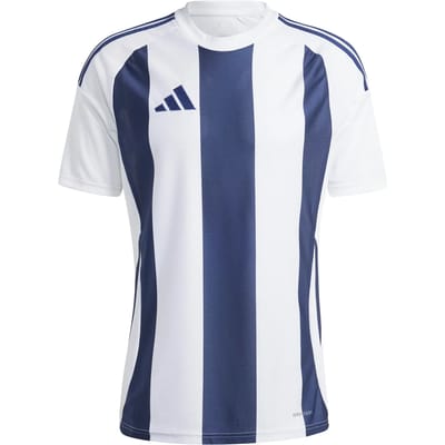 adidas T-shirt Heren Striped 24 Jersey Wit-Blauw - Maat S