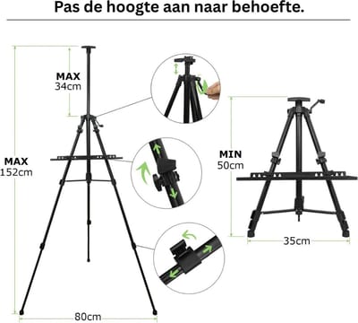 DailySupplies® Schildersezel voor Volwassenen - Tafelmodel - Atelierezel