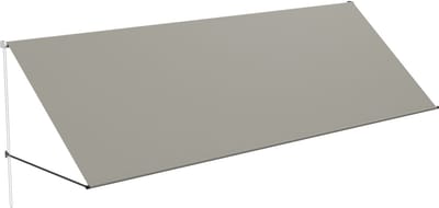 Knikarmscherm - Intrekbaar Zonnescherm - Met Koord - Aluminium Steunstang - Balkonzonnescherm - Zonwering - Voor Ramen, Terras En Balkon - 400x145 cm - Grijs - NAIZY