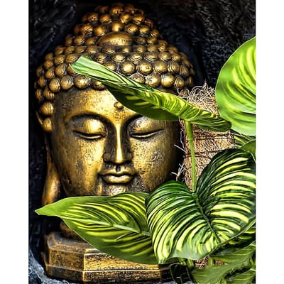 Kit de broderie diamant 5D  bouddha religieux , peinture diamant à faire soi-même, point de croix, cadeau de décoration pour la maison 20X30CM brown