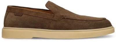 Manfield - Heren - Bruine suède loafers - Maat 40