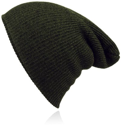 Beanie Muts in Katoenblend voor Mannen - Leger Groen