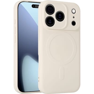 ShieldCase siliconen Magneet back cover geschikt voor iPhone 17 Pro (beige) – zacht hoesje met premium bescherming, perfecte pasvorm en stijlvol design