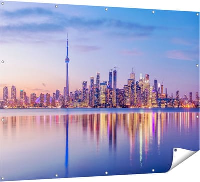 Gards Tuinposter Toronto Skyline in Canada - 160x120 cm - Tuindoek - Tuindecoratie - Wanddecoratie buiten - Tuinschilderij