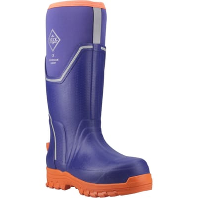 Muck Boot Grit S5 | Blauw/Oranje - Regenlaarzen - Maat 37 -