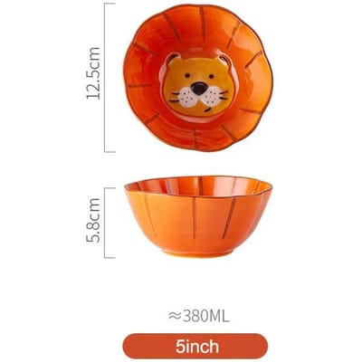 Cartoon Pompoenvorm Keramisch Servies Kleine Leeuw Kinder Rijstkommen Leuke soepkom Schotel Keramische Mok Halloween Servies red