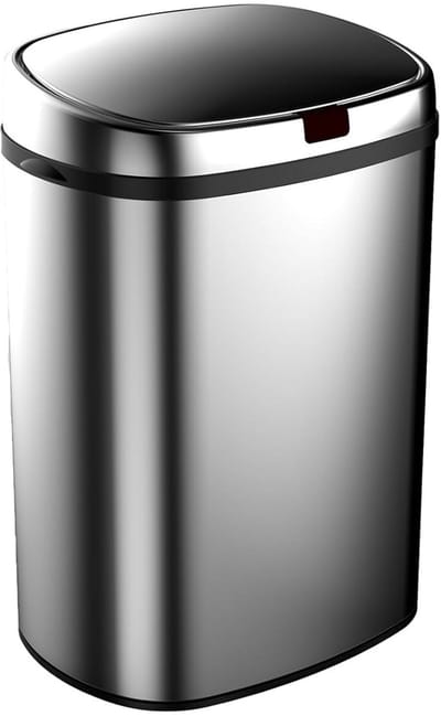 Intelligente vuilnisemmer met bewegingssensor en automatisch openen, 30 l, roestvrij staal