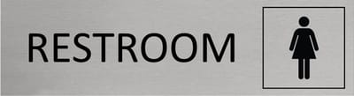 CombiCraft Aluminium deurbordje Restroom women 165x45mm met tape - per stuk