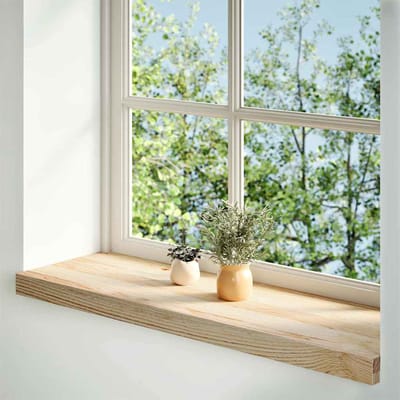 vidaXL - Vensterbanken - 2 - st - onbehandeld - 90x30x2 - cm - massief - eikenhout
