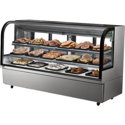 VEVOR Gekoelde Gebaksvitrine 901 L, 4-laags Commerciële Gekoelde Vitrine, Taartenbalie, Koude Toonbank met LED-verlichting, Afzuigkoeling, Oprolbaar, voor Bakkerijen, Cafés, Restaurants