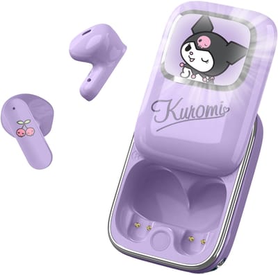 Kuromi - draadloze oordopjes - schuifdisplay met LED verlichting - met oplaadcase - touch control - lange batterijduur