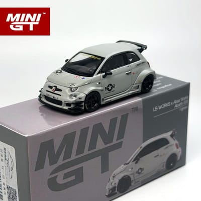 Minigt 1:64 Abarth 595 Lb-Works X Abas Works Fighters Mgt Alliage Modèle de Voiture 1064 gray