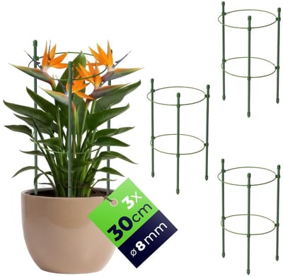 KADAX klimsteun voor planten, 30 cm, 3 stuks, stalen plantensteun, bloemensteun, plantenhouder, klimrek voor klimplanten in de tuin of in een bloempot, klimtoren voor tomaten