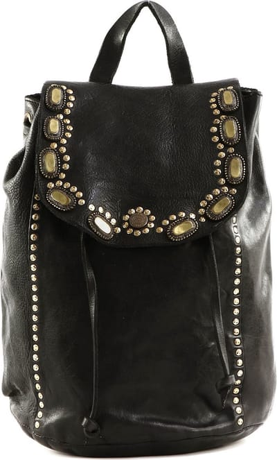 CAMPOMAGGI Leren Vrije tijd rugzak Rugzak Cassiopea Backpack Nero Zwart