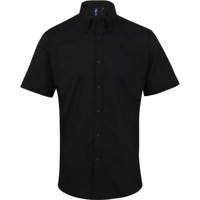 Premier Herenhandtekening Oxford Short Sleeve Work Shirt (Zwart)