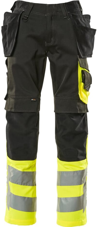 Mascot Safe Supreme Broek met spijkerzakken 17531-860 - Zwart/hi-vis geel - C46 - 76