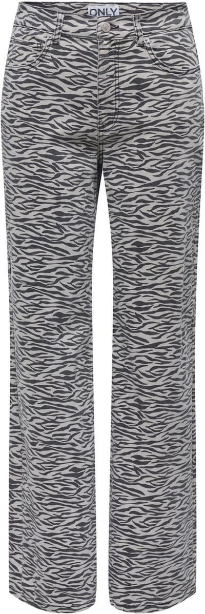 Only Jeans Onlmadison Hw Wide Animal Pant Cc P 15355777 String/w. Black Zebra Dames Maat - W28 X L32