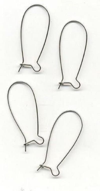 Earring kidney 3,5mm,Platium,2 pairs
