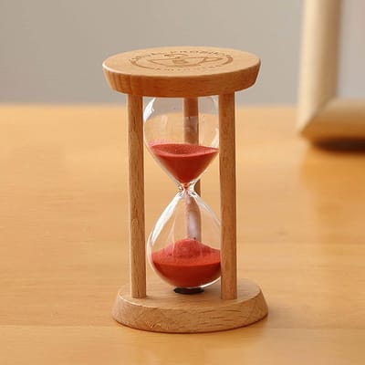 Zandloper Timer - Zandloper Klok - Koken en Spelen - Houten Frame - 30 minuten - Rood Zand