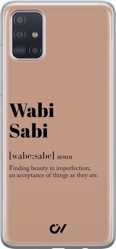 Hoesje geschikt voor Samsung Galaxy A51 hoesje - Wabi Sabi - - Bruin - - Casevibes