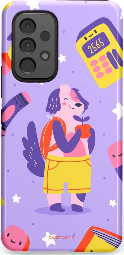 Casetastic hoesje geschikt voor Samsung Galaxy A53 (2022) 5G - Dubbellaagse bescherming - Tussen boeken en sterren - Fashion Case - Lavendel Geel